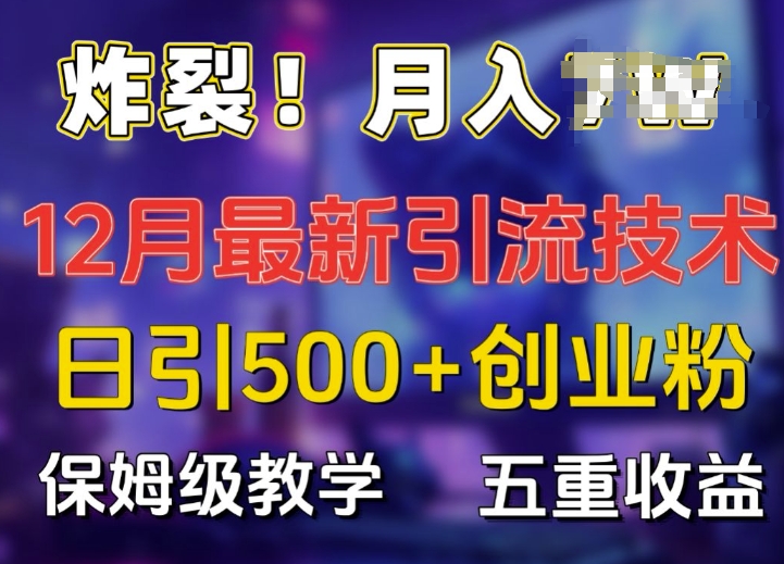 炸裂!揭秘12月最新日引流500+精准创业粉，多重收益保姆级教学插图