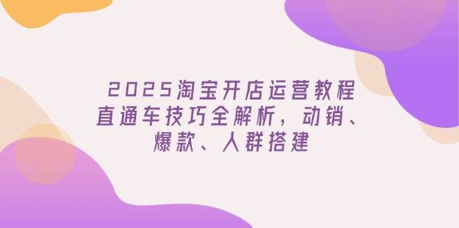2025淘宝开店运营教程更新，直通车技巧全解析，动销、爆款、人群搭建插图
