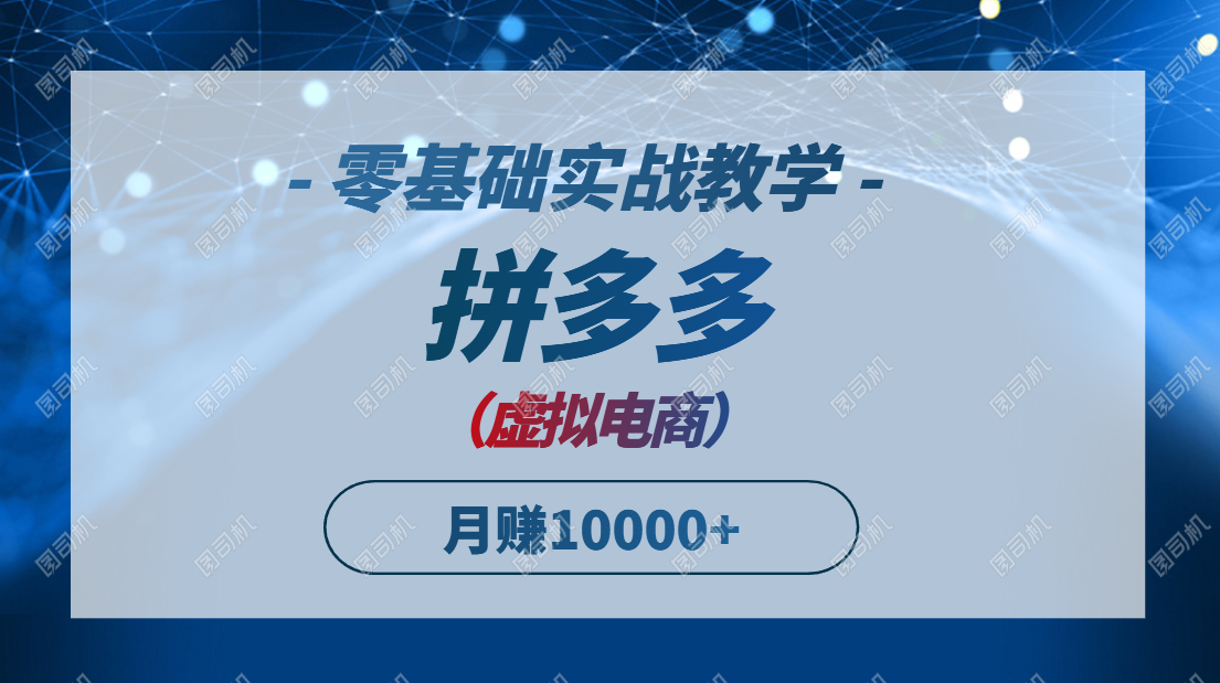 拼多多虚拟电商，零基础实战教学，快速打爆商品，新手也能月入10000+插图