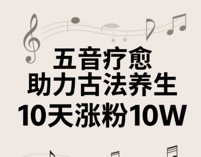 古法五音养生教程，五音疗愈的视频的制作方法，2-4小时就能学会，作者10天涨粉10W插图