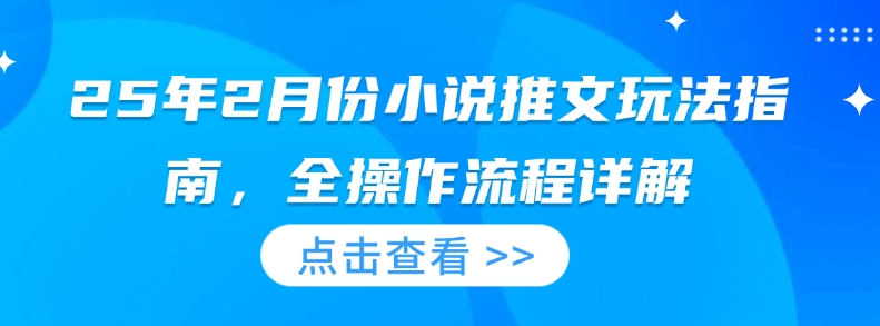 25年2月份小说推文玩法指南，全操作流程详解插图