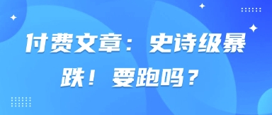付费文章：史诗级暴跌！要跑吗？插图