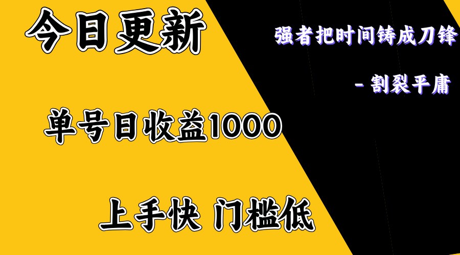 上手一天1000打底，正规项目，懒人勿扰插图