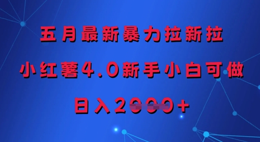 五月最新暴力拉新拉，小红薯4.0新手小白可做，日入多张插图