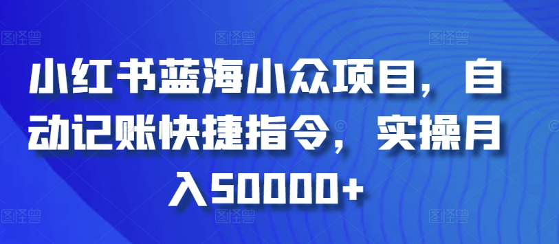 小红书蓝海小众项目，自动记账快捷指令，实操月入50000+插图