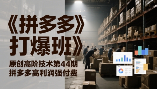 《拼多多打爆班》原创高阶技术第44期，拼多多高利润强付费插图
