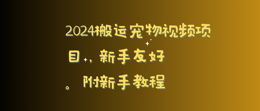 2024搬运宠物视频项目，新手友好，完美去重，附新手教程插图