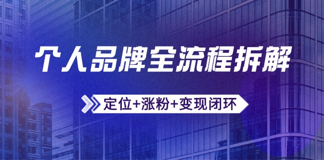 个人品牌全流程拆解：定位+涨粉+变现闭环，微信生态运营与资源整合插图