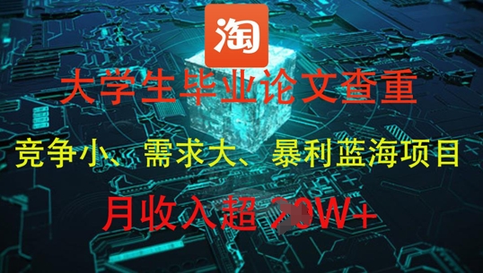 大学生毕业论文查重，暴利蓝海项目，月收入过1W+插图