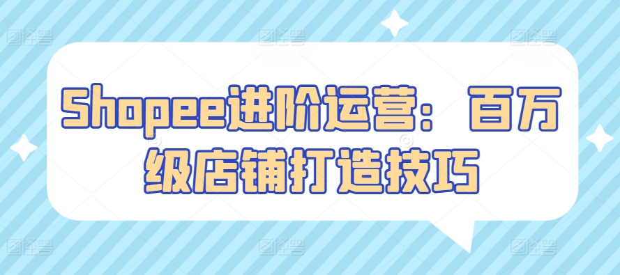 Shopee进阶运营：百万级店铺打造技巧插图