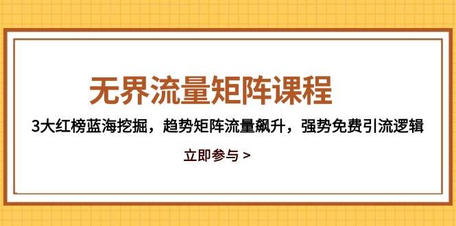 无界流量矩阵课程，3大红榜蓝海挖掘，趋势矩阵流量飙升，强势免费引流逻辑插图