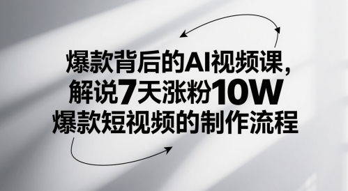 爆款背后的AI视频课，解说7天涨粉10W爆款短视频的制作流程插图