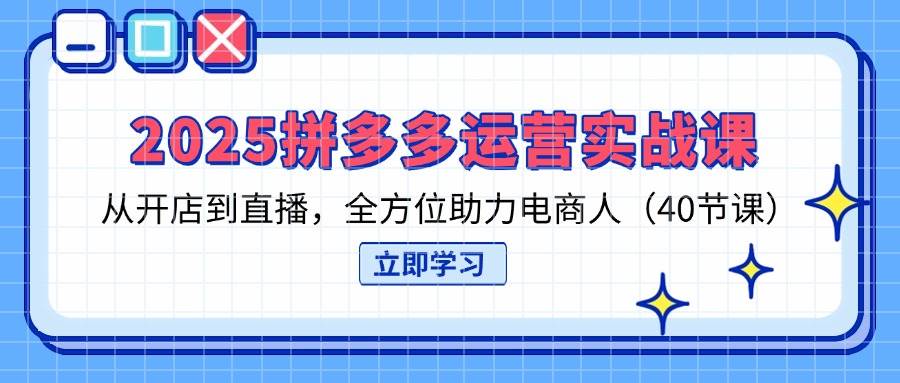 2025拼多多运营实战课，从开店到直播，全方位助力电商人（40节课）插图