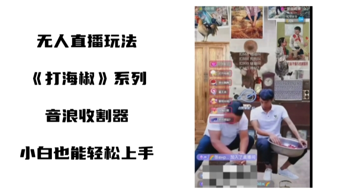 打海椒无人直播整蛊项目，小白轻松上手撸音浪收割器插图