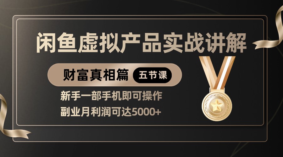 精品闲鱼虚拟产品实战讲解，新手一部手机即可操作，副业月利润可达5000+插图