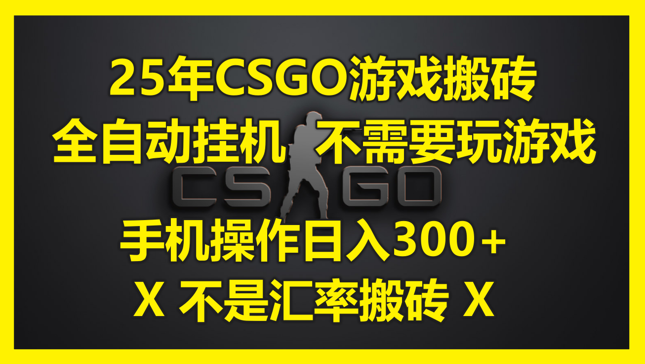25年CSGO游戏搬砖，全自动挂机，不需要玩游戏，手机操作日入300+。(不…插图