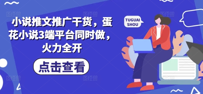 小说推文推广干货，蛋花小说3端平台同时做，火力全开插图