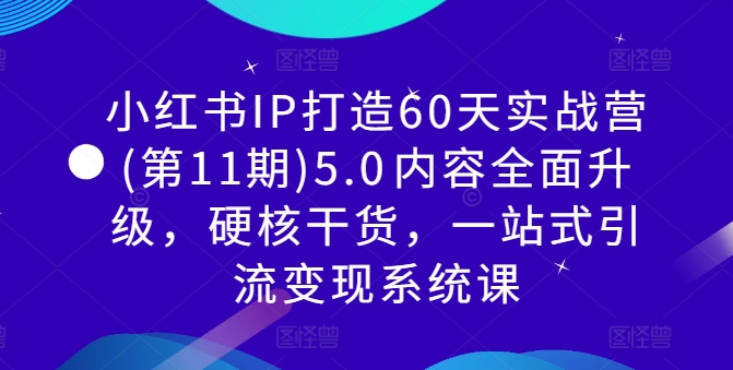 小红书IP打造60天实战营(第11期)5.0​内容全面升级，硬核干货，一站式引流变现系统课插图