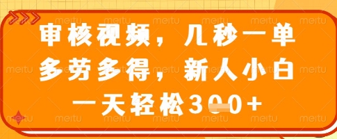 审核视频，几秒一单，多劳多得，新人小白一天轻松3张插图