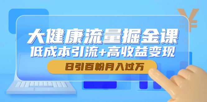 大健康流量掘金课，低成本引流+高收益变现，日引百粉月入过万插图