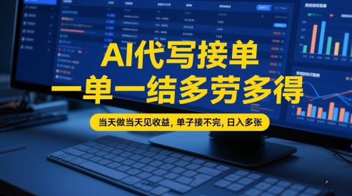 AI代写接单，一单一结多劳多得，当天做当天见收益，单子接不完，日入多张【全网最全实操课程】插图