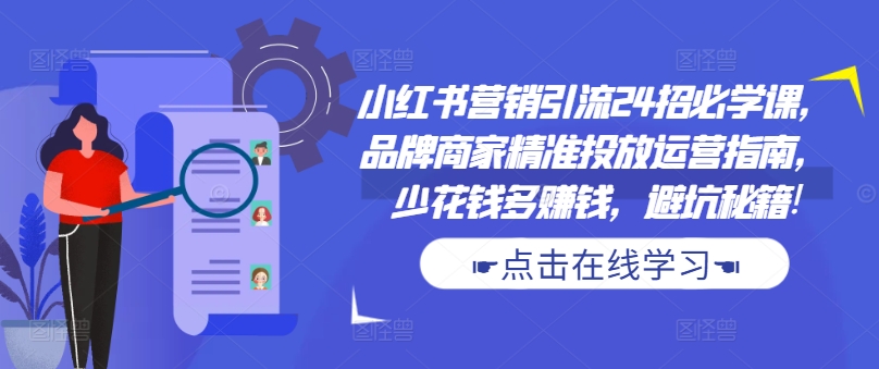 小红书营销引流24招必学课，品牌商家精准投放运营指南，少花钱多赚钱，避坑秘籍!插图