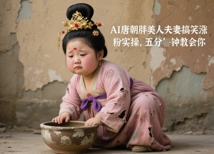 AI唐朝胖美人夫妻搞笑涨粉实操，五分钟教会你插图