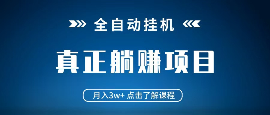 全自动挂机项目 月入3w+ 真正躺平项目 不吃电脑配置 当天见收益插图
