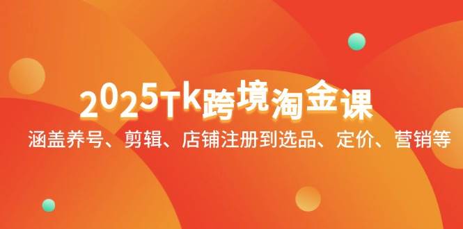 2025Tk跨境淘金课：涵盖养号、剪辑、店铺注册到选品、定价、营销等插图