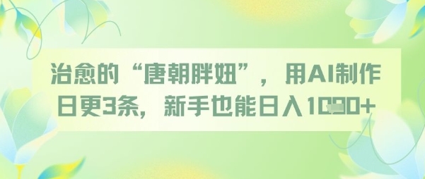 治愈的“唐朝胖妞”，用AI制作日更3条，新手也能日入多张插图