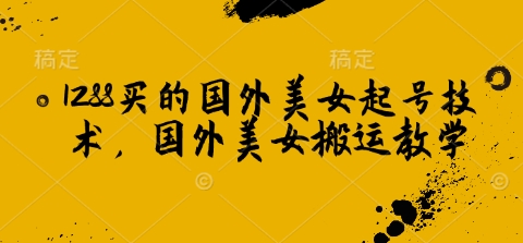 1288买的国外美女起号技术，国外美女搬运教学插图