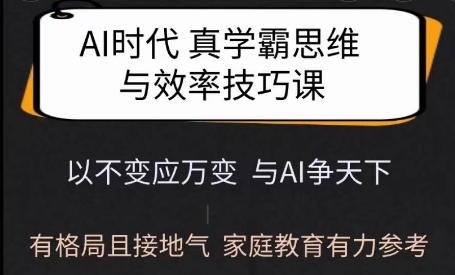 Ai时代真学霸思维与学习方法课，有格局且接地气，家庭教育有力参考插图
