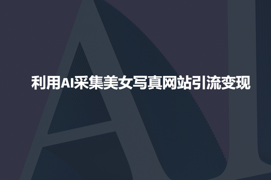 利用AI采集美女写真网站引流变现，引流嘎嘎的插图