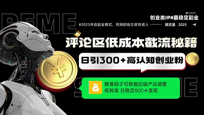 评论区低成本引流秘籍，精准钩子直击用户，单账号日增300+创业粉，日稳…插图