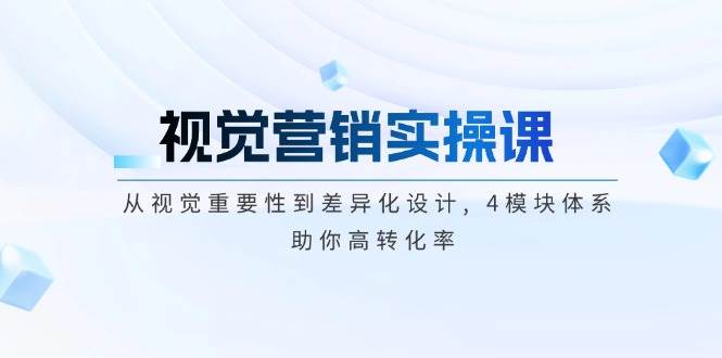 视觉营销实操课, 从视觉重要性到差异化设计, 4模块体系, 助你高转化率插图
