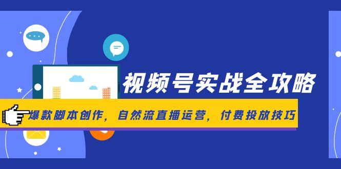 视频号实战全攻略，爆款脚本创作，自然流直播运营，付费投放技巧插图