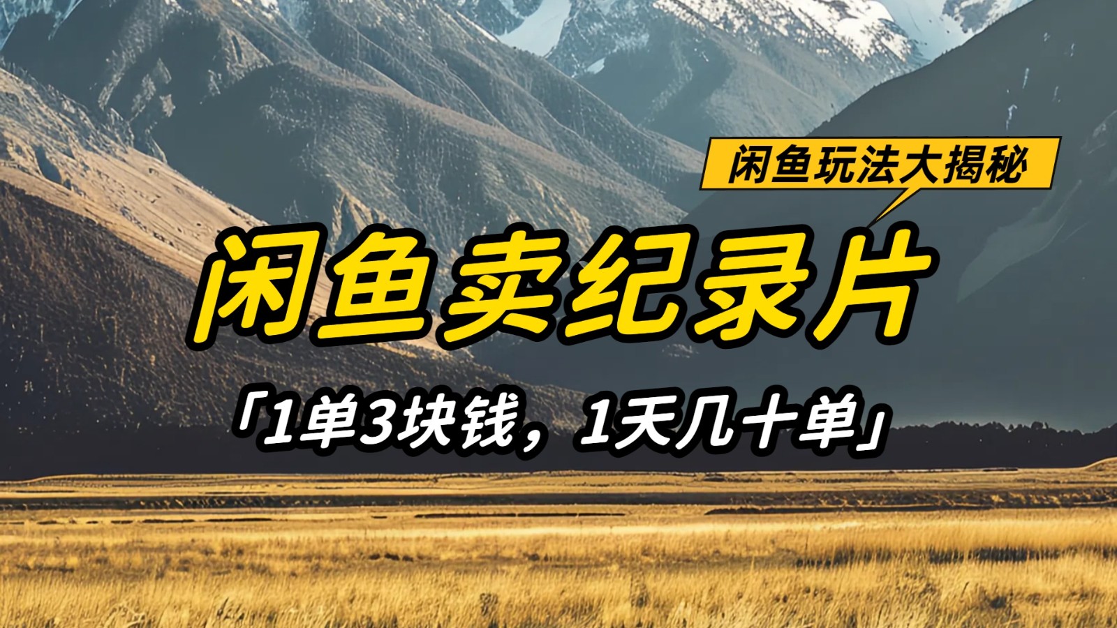 闲鱼卖纪录片，简单又赚钱的小项目，1单3块钱  1天几十单插图