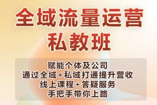 全域流量运营操盘课，赋能个体及公司通过全域+私域打通提升营收插图