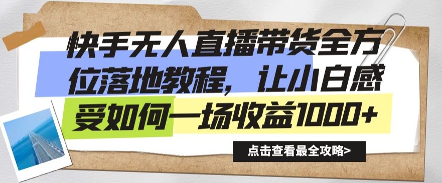 快手无人直播带货全方位落地教程，让小白感受如何一场收益1000+插图