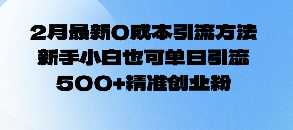 2月最新0成本引流方法，新手小白也可单日引流500+精准创业粉插图