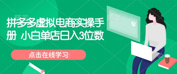 拼多多虚拟电商实操手册 小白单店日入3位数插图
