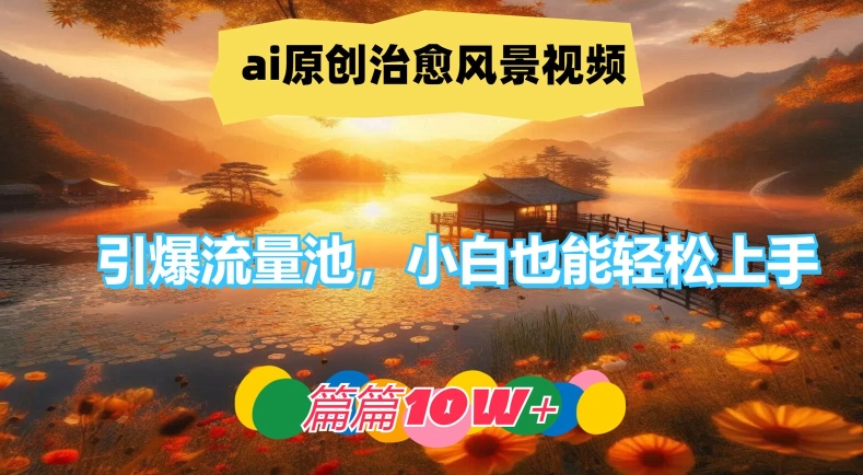 ai原创治愈风景视频，引爆流量池，小白也能轻松上手，篇篇10w+插图