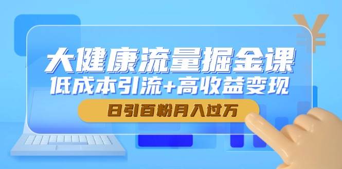 大健康流量掘金课，低成本引流+高收益变现，日引百粉月入过万插图