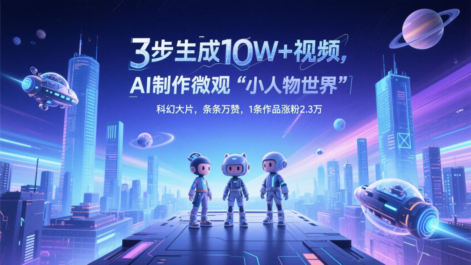 三步生成10W+视频，AI制作微观“小人物世界”科幻大片，条条万赞，1条作品涨粉2.3万插图