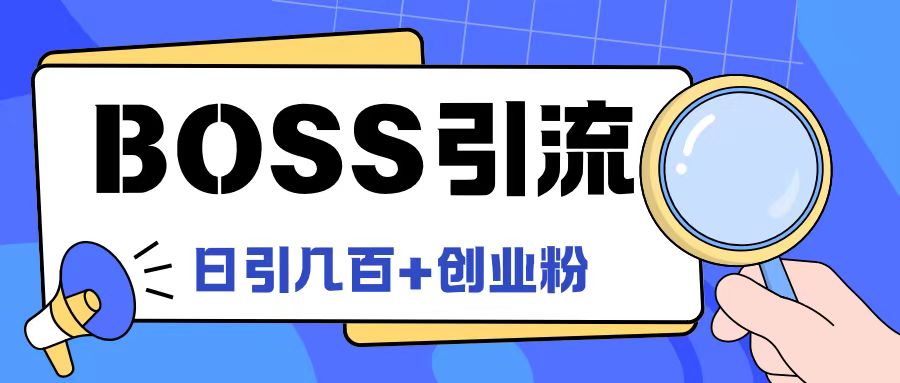 Boss直聘引流创业粉最新玩法日引100+创业粉插图