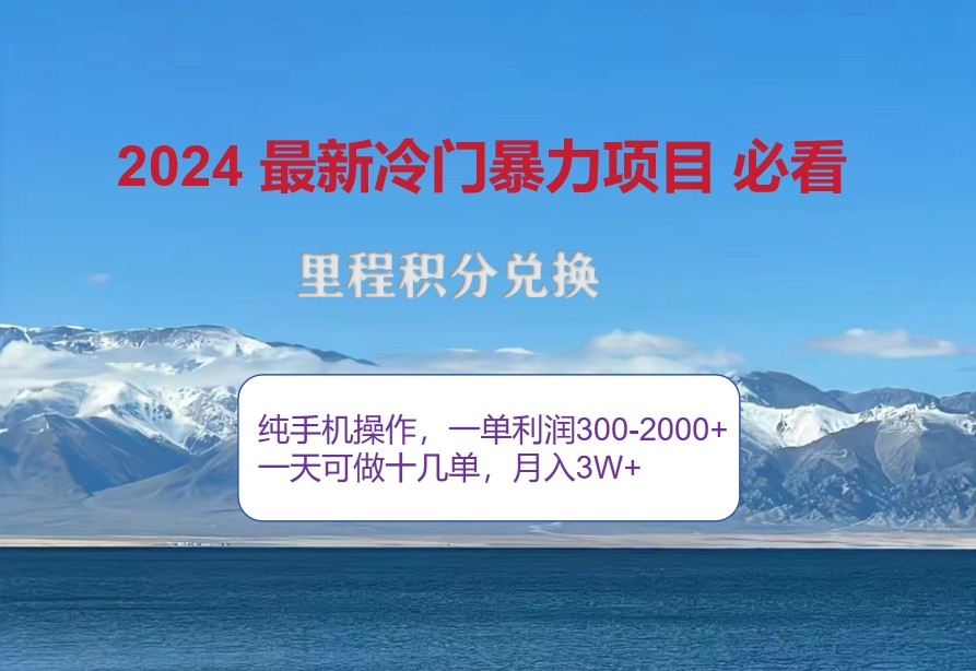 2024惊爆冷门暴利，里程积分最新玩法，高爆发期，一单300+—2000+插图