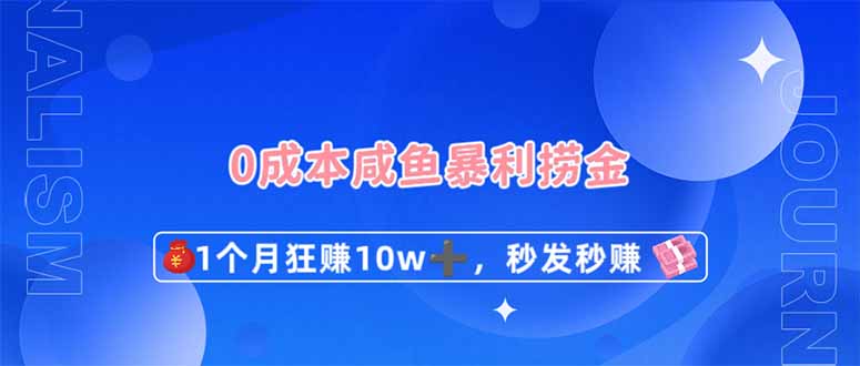 0成本闲鱼暴利捞金，1个月狂赚10W+，秒发秒赚新玩法插图
