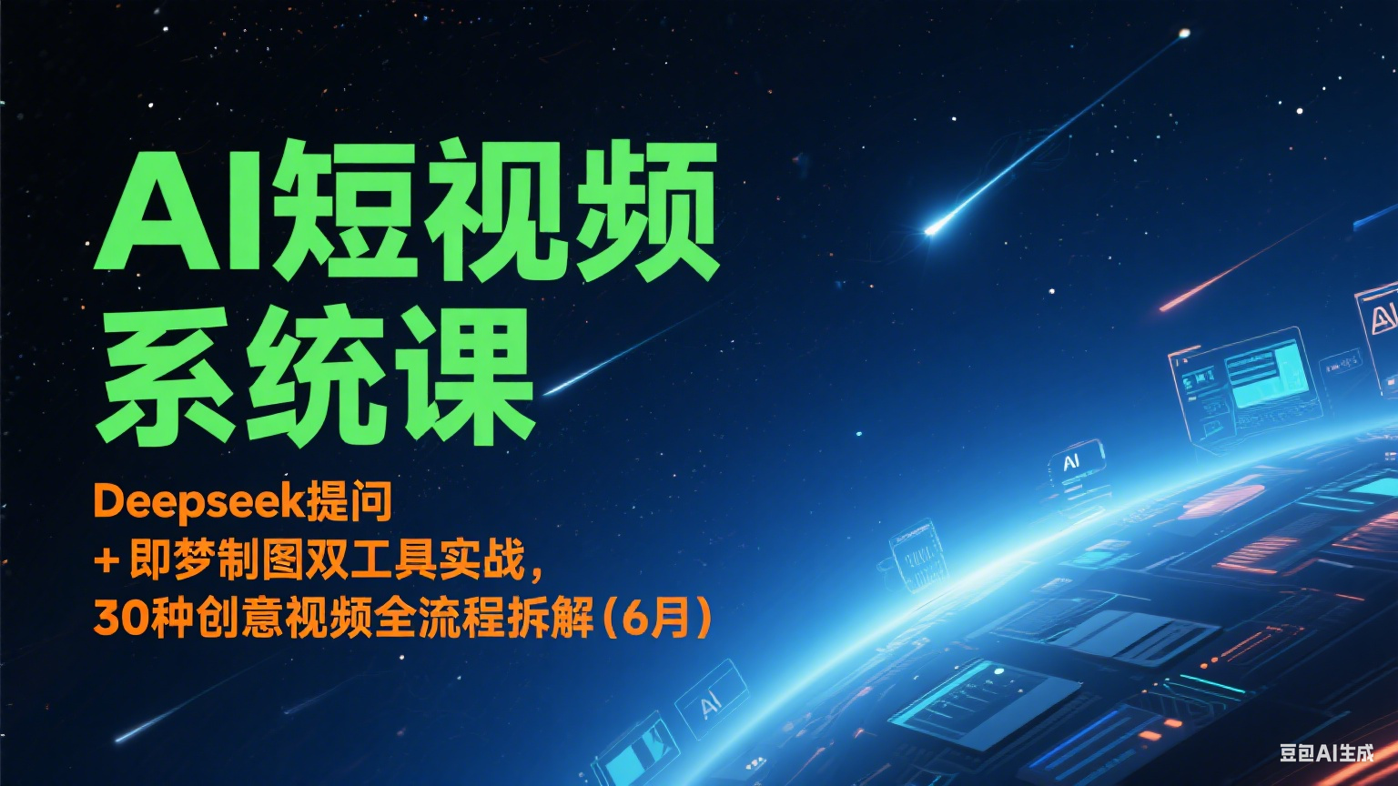 AI短视频系统课：Deepseek提问 + 即梦制图双工具实战，30种创意视频全流程拆解(6月)插图