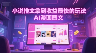 小说推文拿到收益最快的玩法，AI漫画图文插图