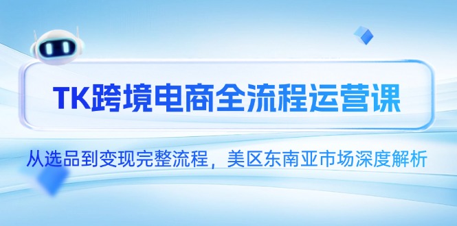 TK跨境电商全流程运营课，从选品到变现完整流程，美区东南亚市场深度解析插图
